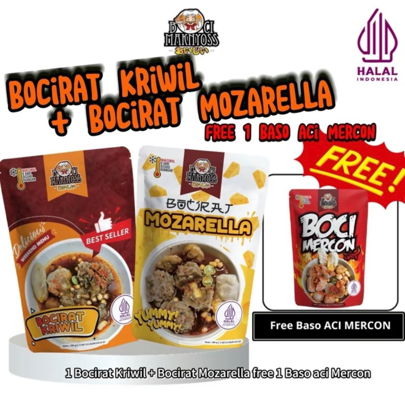 

PAKET DUO KRIMO (Bocirat kriwil + Bocirat Bocirat mozarella + Baso aci mercon ) BOCI MAKNYOSS