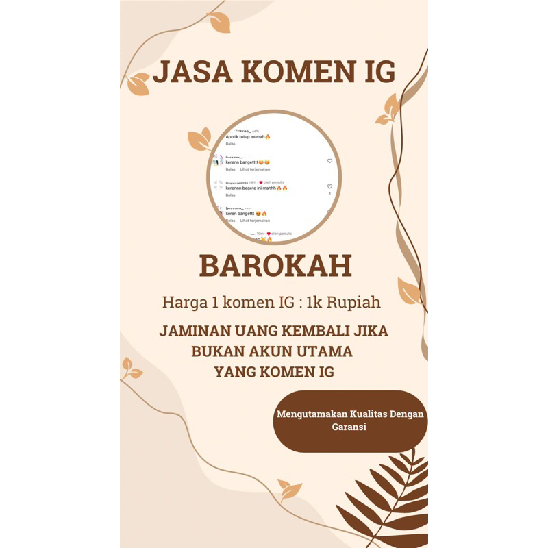 Jasa Komen Instagram Akun Utama