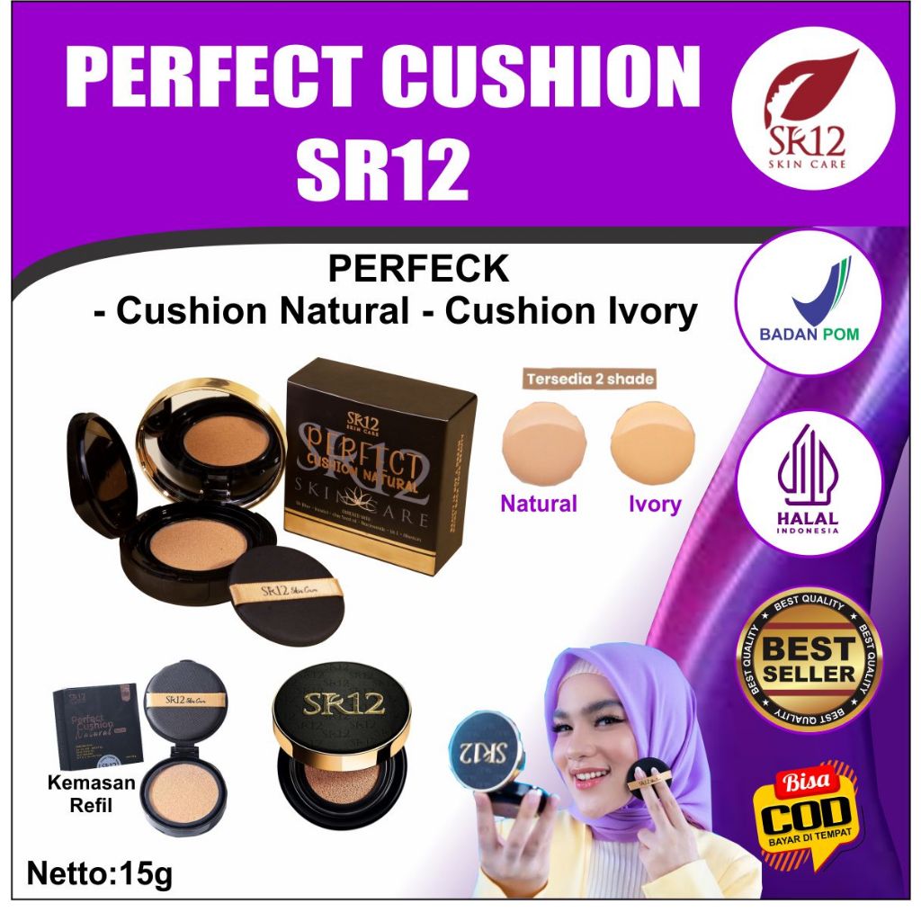 Cushion SR12 / Perfect Cushion Skincare SR12 |  Cushion Natural | Cushion Ivory | Cushion Refil |  B
