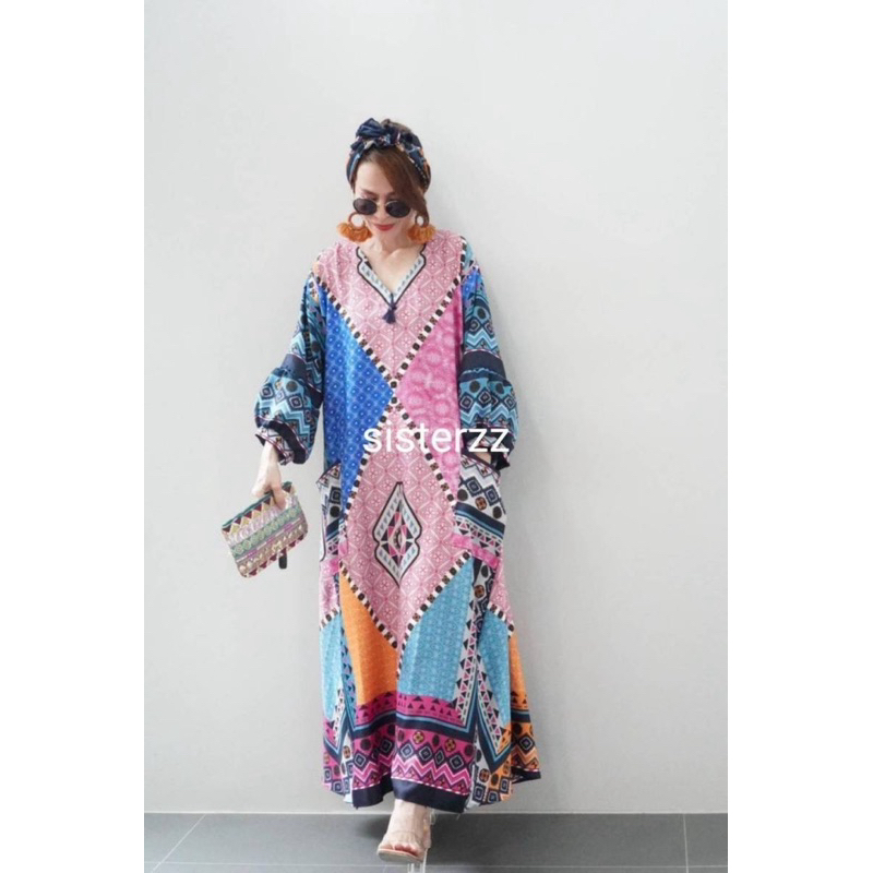 Dress premium linen lengan panjang bangkok