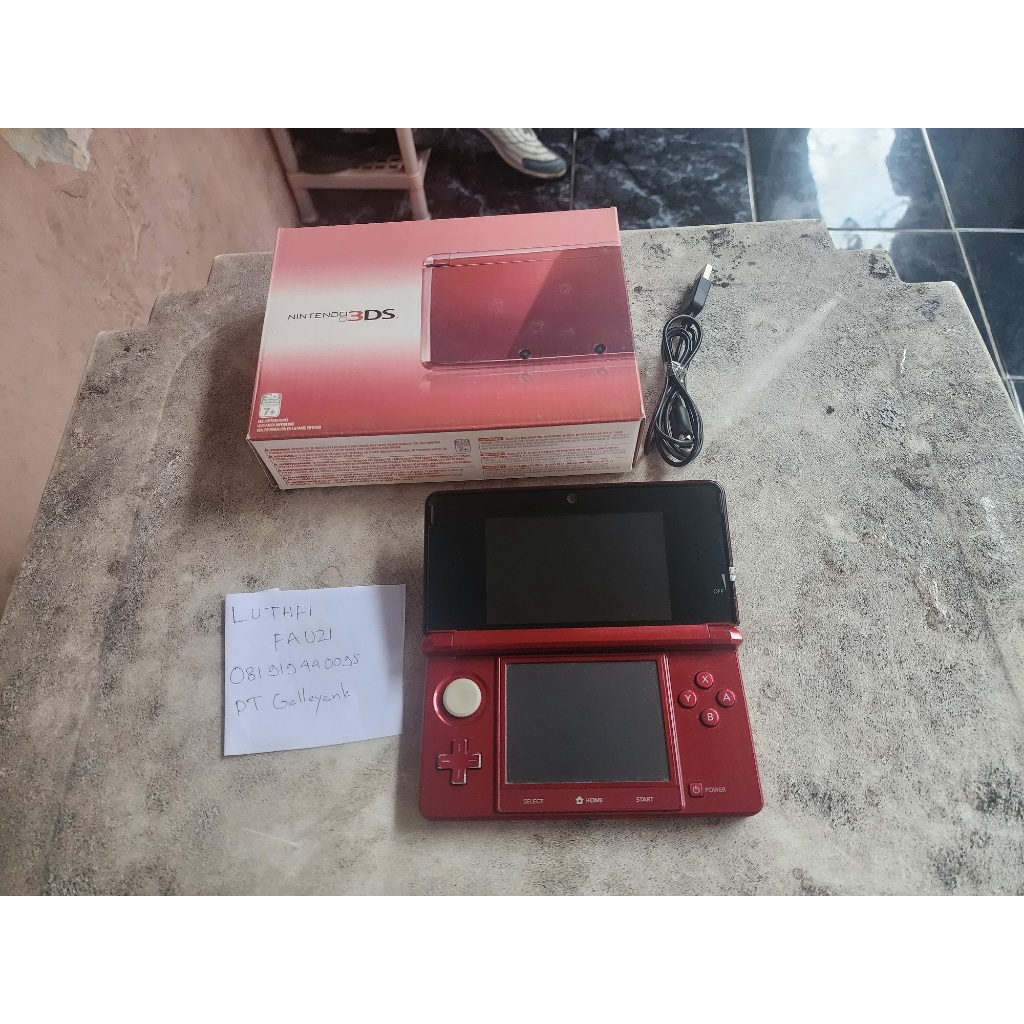 Nintendo 3DS not XL Flame Red CFW Luma 32GB Fullset 11