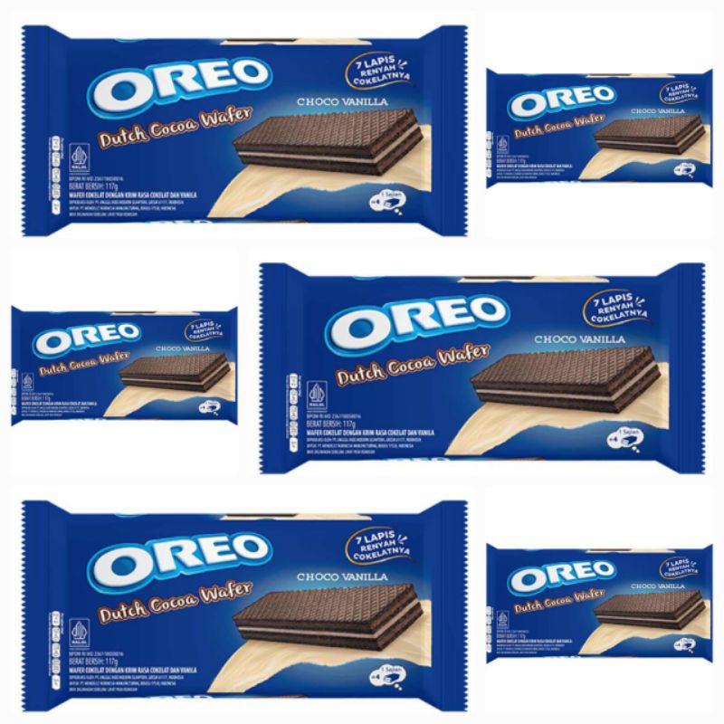 

Oreo Dutch Cocoa Wafer Choco Vanilla Wafer Cokelat Dengan Krim Rasa Cokelat Dan Vanilla 117 GR