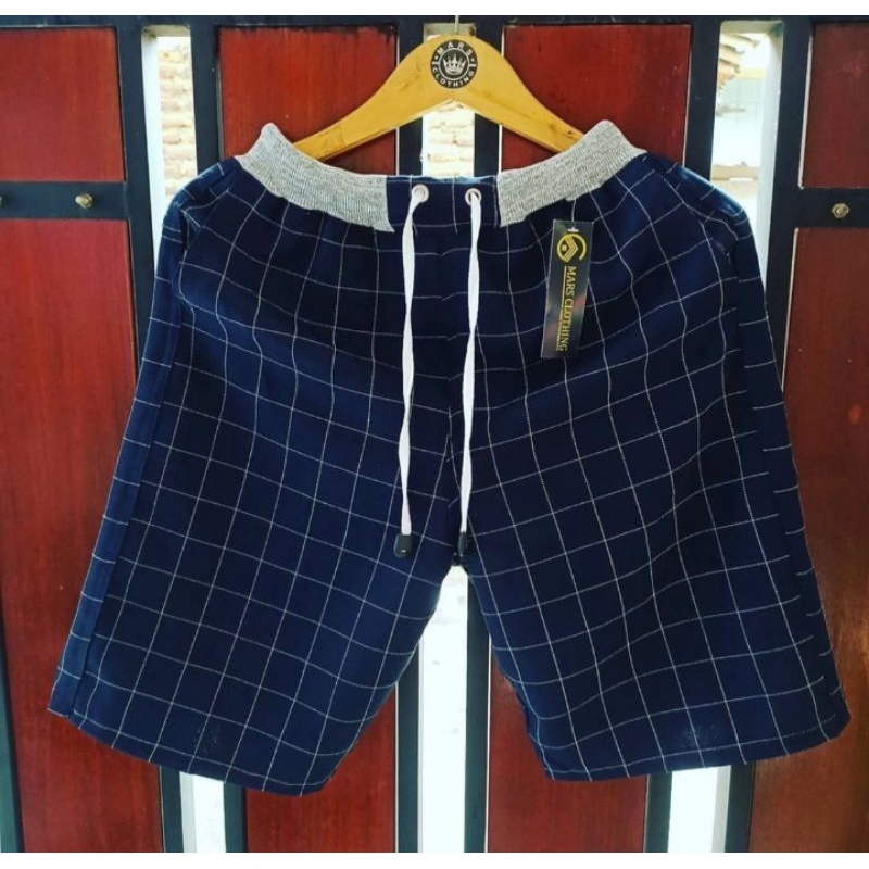 CELANA PENDEK PRIA TARTAN JUMBO DEWASA PINGGANG COLOR MELAR
