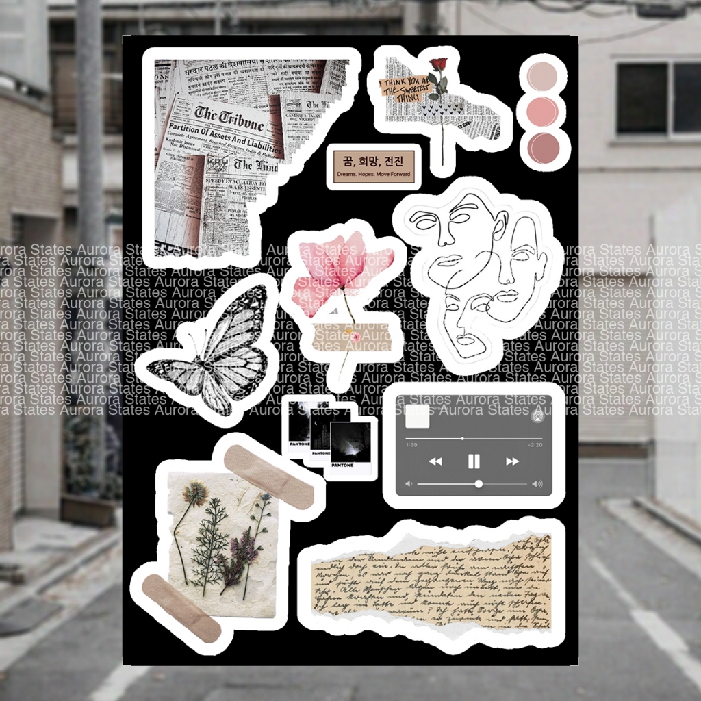 

Sticker Vintage Scrapbook | Stiker buku jurnal | Sticker Buku Harian