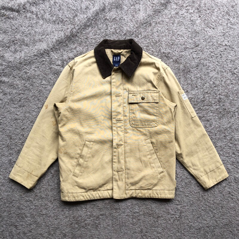 GAP Gear Detroit Jacket Duck Canvas Lined Corduroy Collar Cream Vintage Classic Jaket Kanvas Canvas 