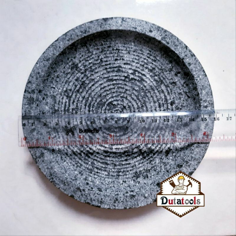 Cobek asli batu gunung diameter 16 cm + bubble wrap untuk paking /cowek batu gunung asli tanpa uleka