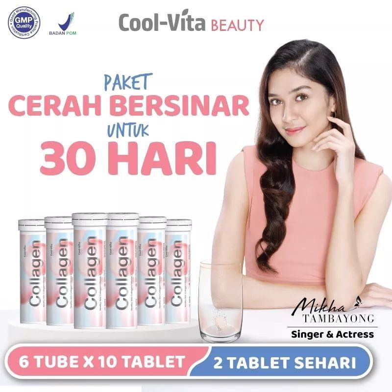 (6 Botol) Coolvita Collagen - Pemutih badan Tablet Bpom