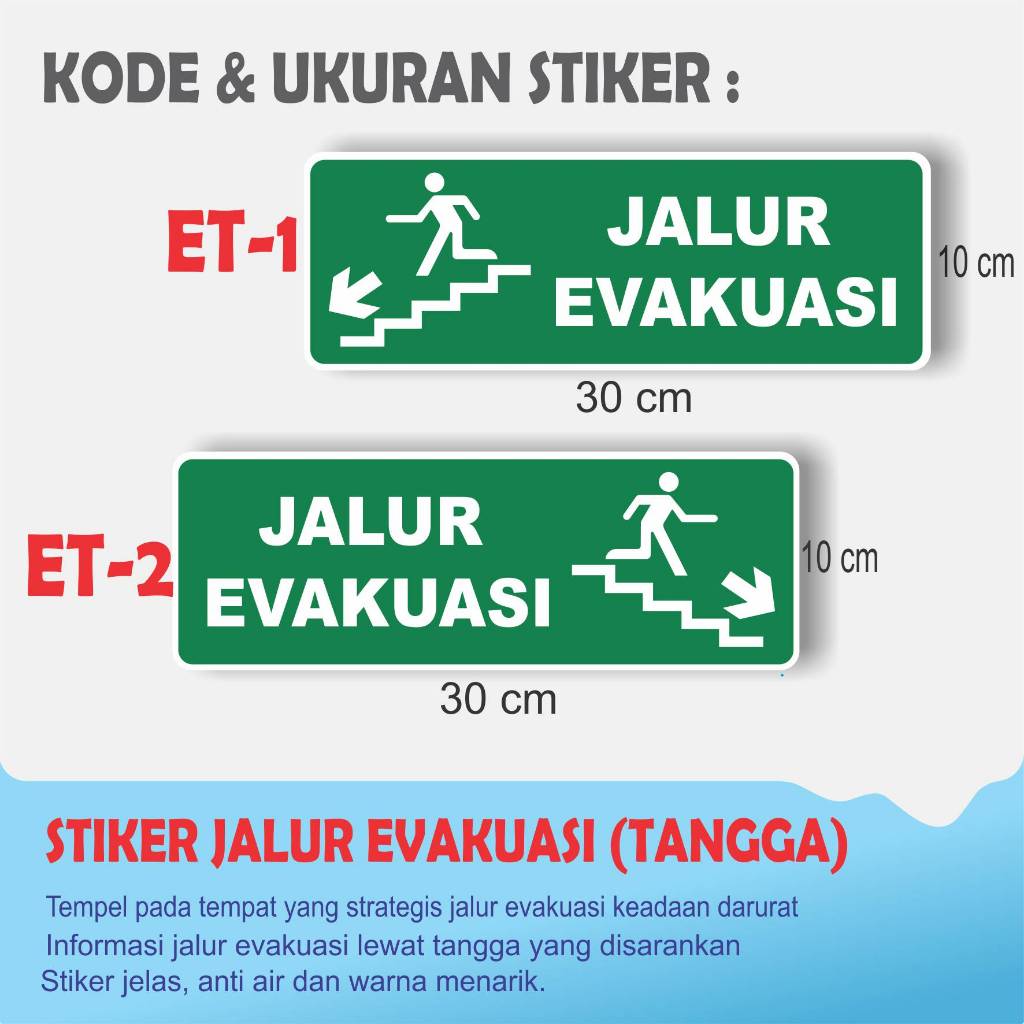 

STIKER PETUNJUK ARAH EVAKUASI TANGGA