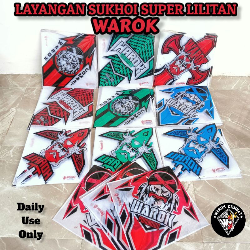 100 Pcs Layangan Sukhoi Super Lilitan Warok 2Warna (Daily Use Only)