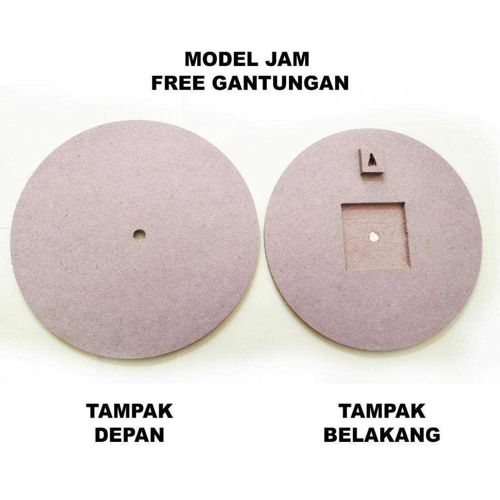 Papan Kayu MDF Kotak Dan Bulat Untuk Jam Dinding Aneka Ukuran