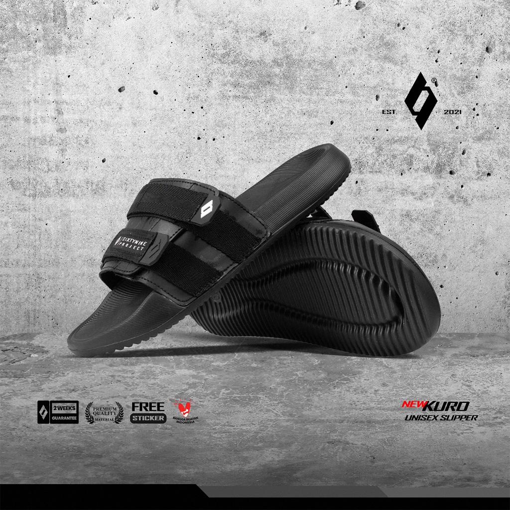 SIXTYNINE PROJECT - KURO - Sandal Slide Pria / Slipper / Sandal Selop