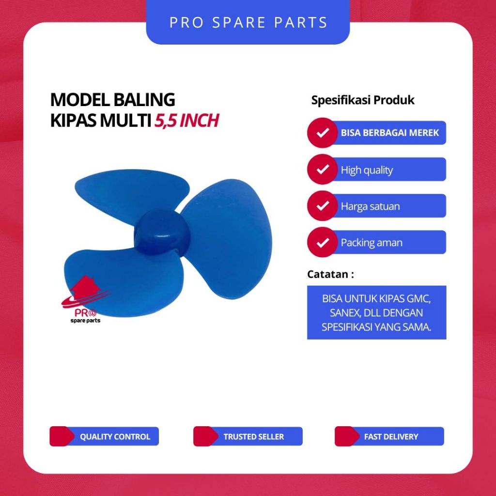 Baling-Baling Kipas Angin KECIL 5,5 Inch - Baling Putaran Kipas Angin Multi