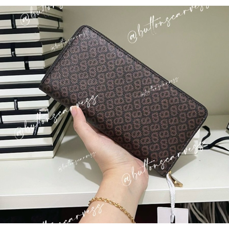 buttonscarves izzy wallet brown