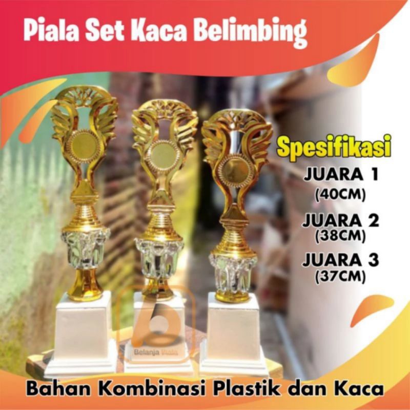 PIALA JUARA 123 KOMBINASI KACA ( SATUAN )