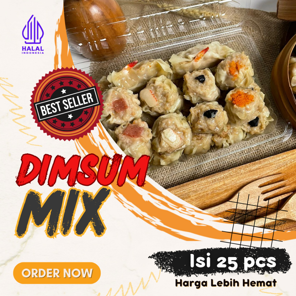 

Dimsum Ayam Toping Lengkap Frozen isi 25 pcs PREMIUM & HALAL, FREE Saus Merah & Lada Hitam