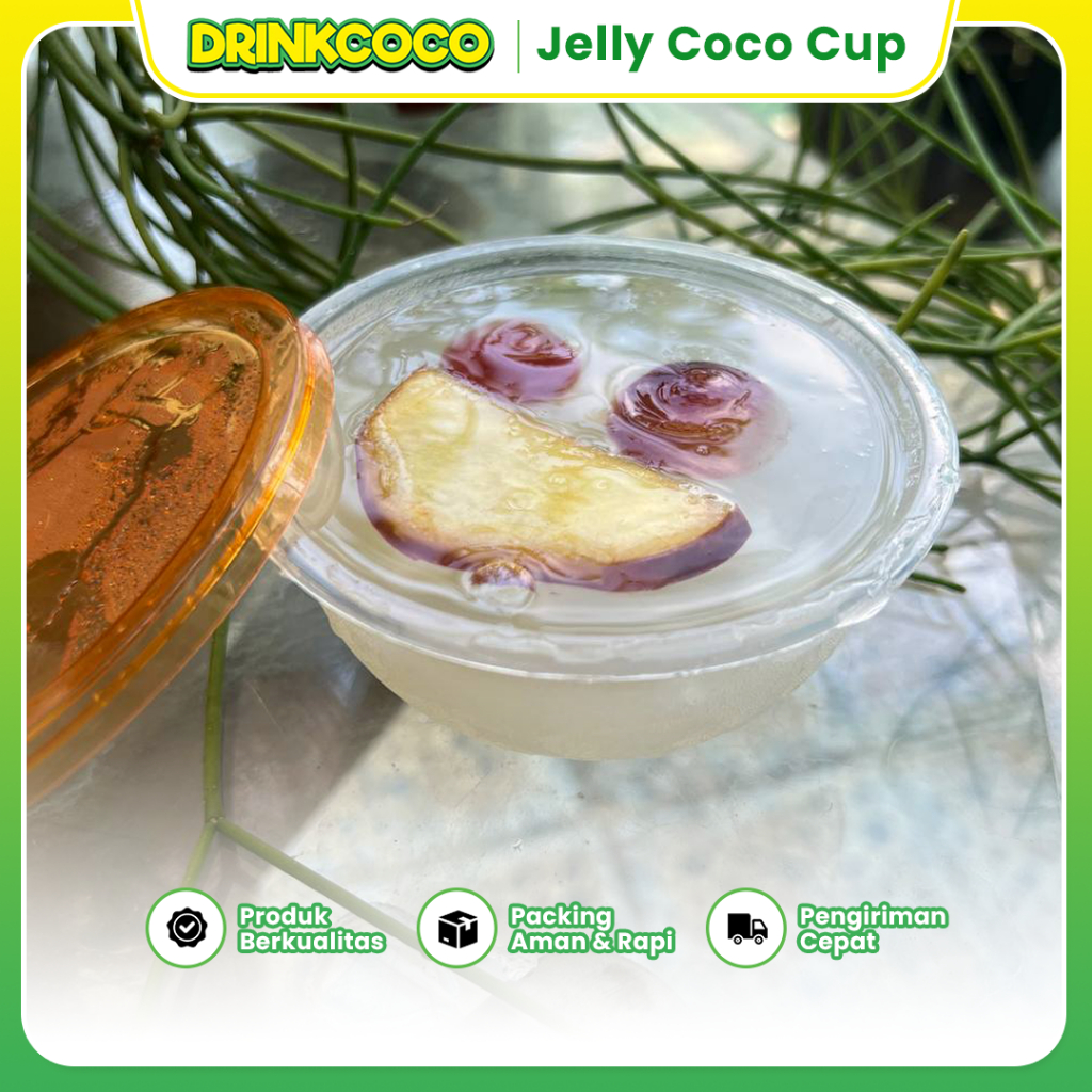 Jelly Coco Cup Agar-Agar Isi Buah Puding Kelapa Segar Fresh Sehat