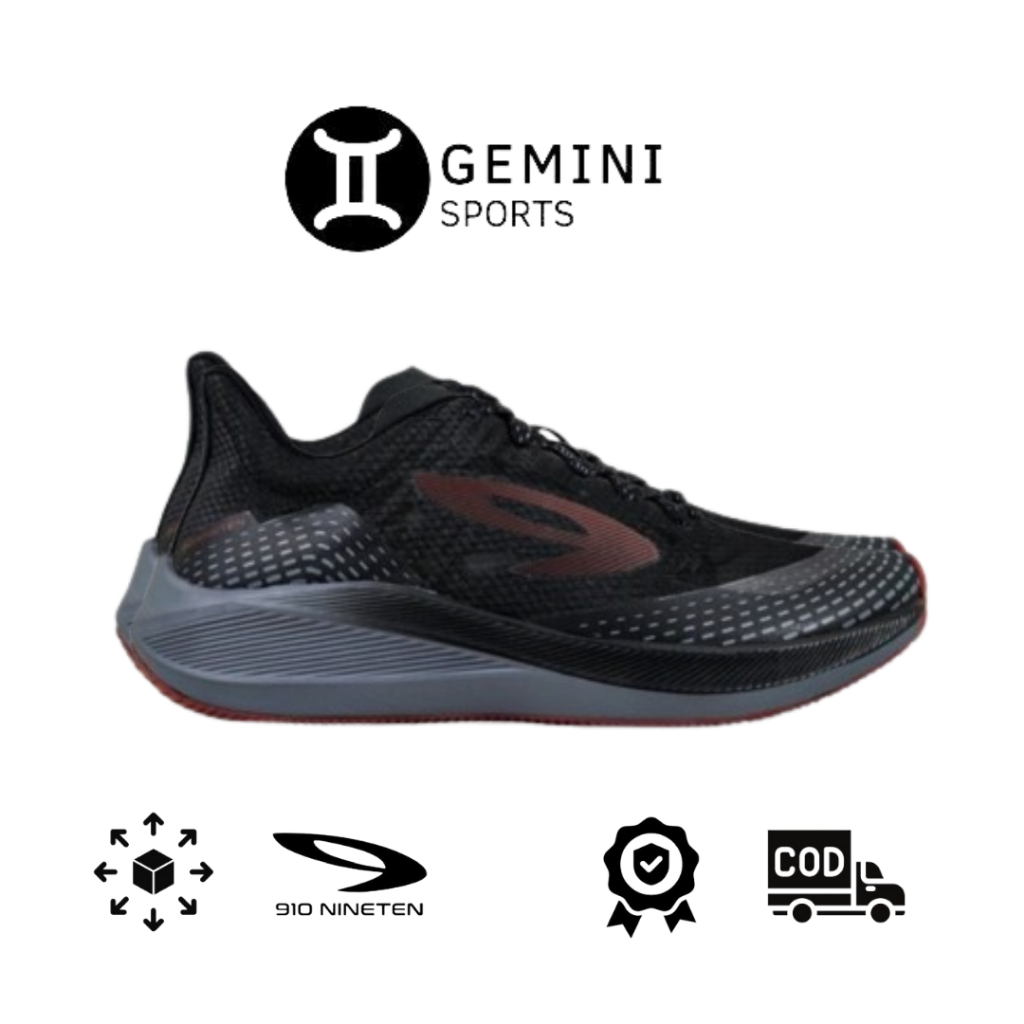 SEPATU LARI NINETEN HAZE 1.5 - HITAM/ABU/MERAH