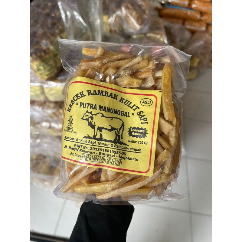 

Kerupuk rambak sapi SUPER 250gram bentuk mie panjang / kerupuk kulit sapi SUPER / krecek rambak sapi