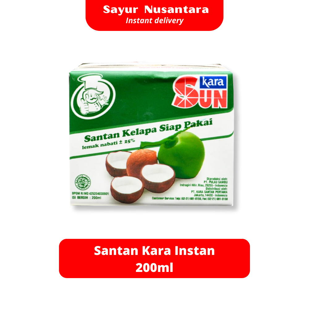 

Santan Kara Instan 200ml - Sayur Nusantara