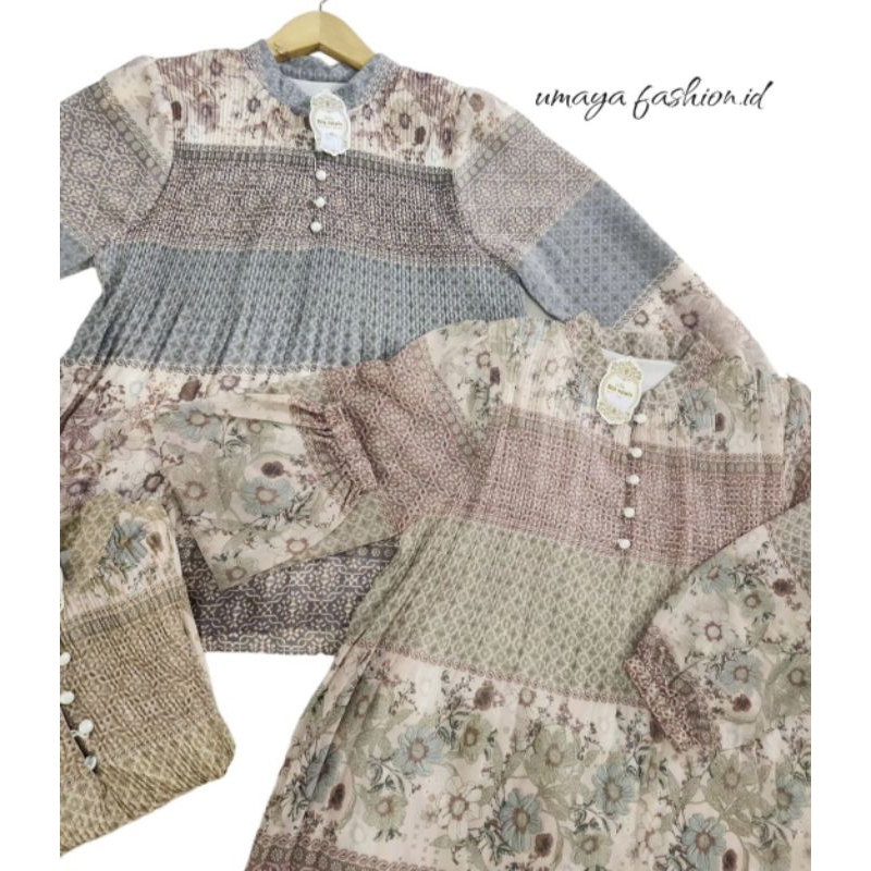 Big Apple Blus Ceruty Plisket Premium || Atasan Ceruty Kekinian