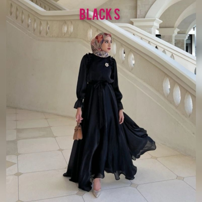 Asmaa Dress Black S by Gonegani