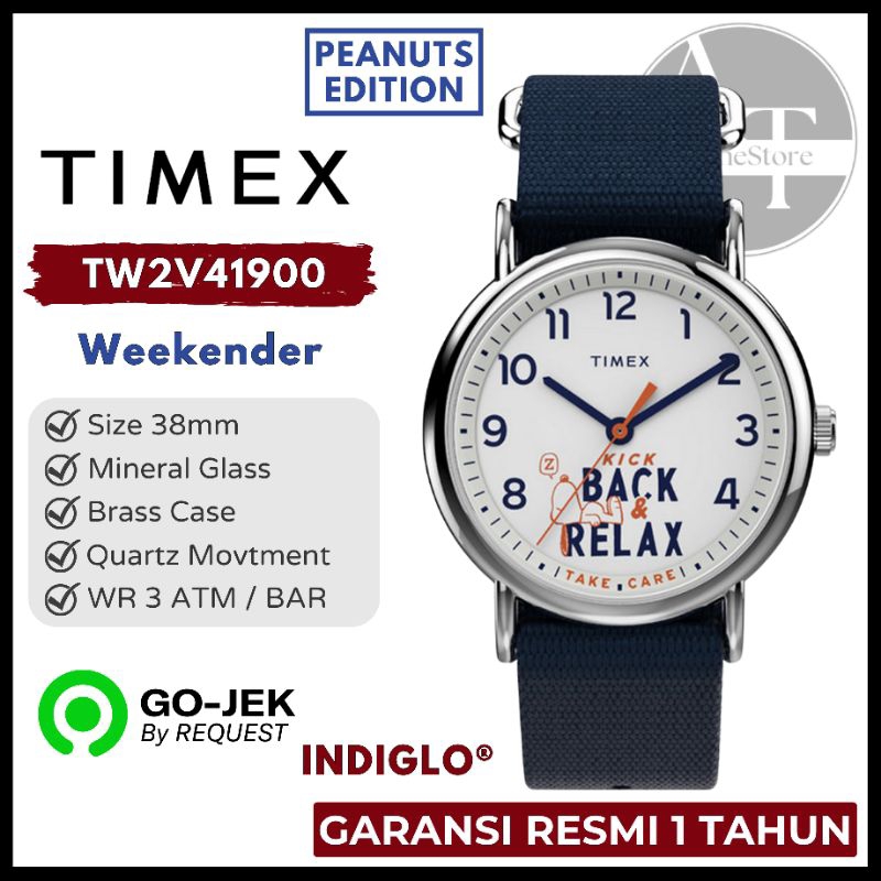 Jam Tangan Unisex Timex TW2V41900 Weekender x Peanuts ORIGINAL Resmi