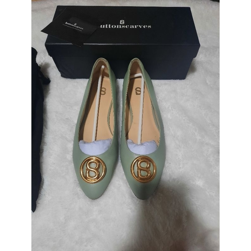 preloved elan shoes sage button scarves size 40