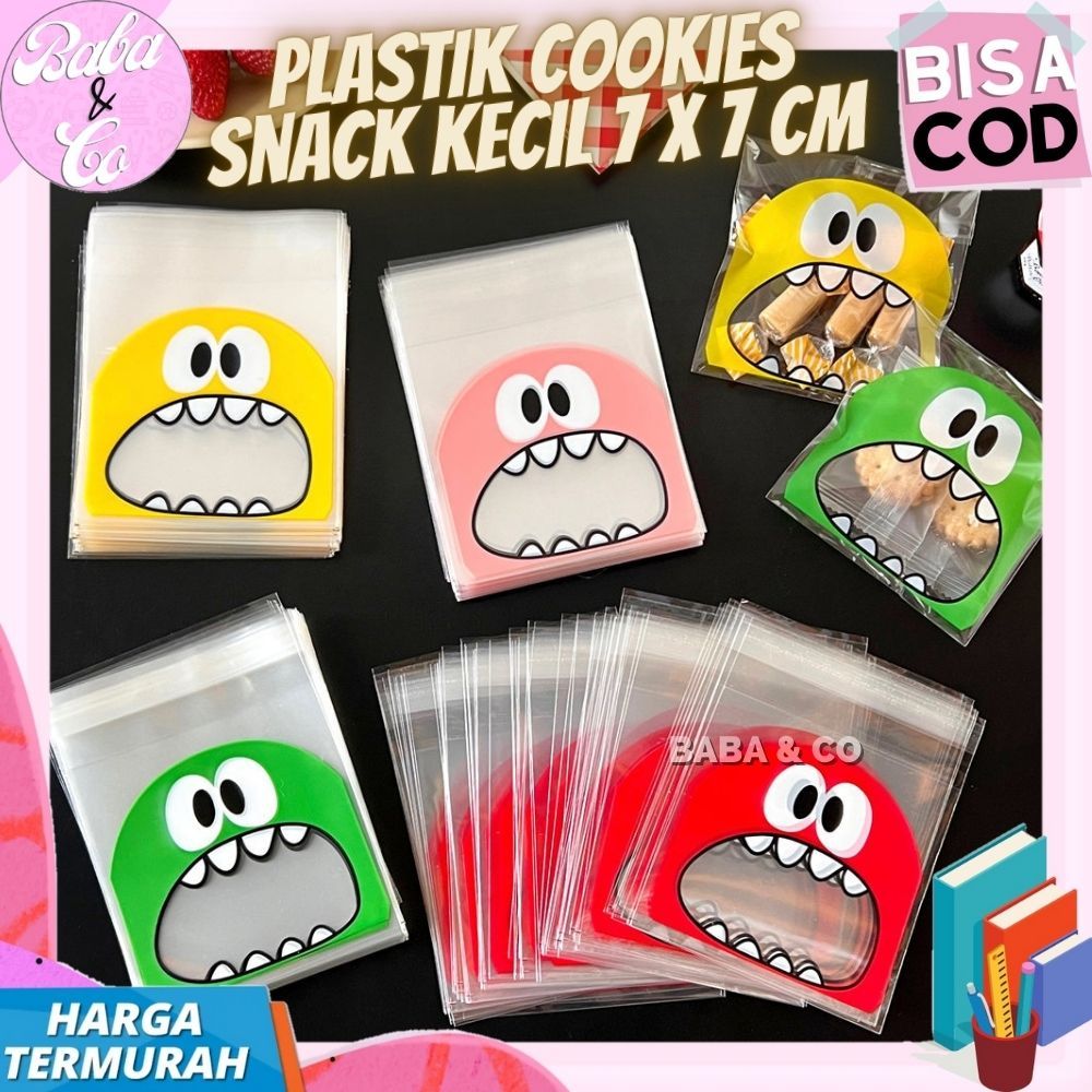 

10 PCS PLASTIK COOKIES MONSTER PLASTIK KUE PLASTIK PERMEN KARAKTER CUTE PLASTIK KEMASAN KECIL MONSTER COOKIES