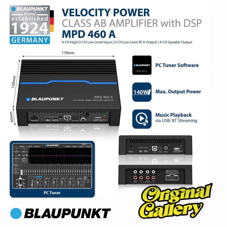 Blaupunkt DSP MPD 460A Processor Bluetooth Power Amplifier Class AB