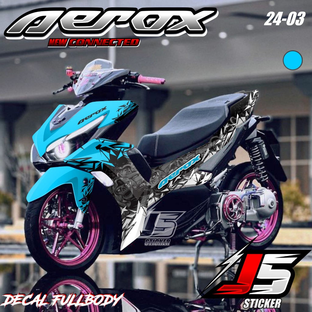 (COD) Decal Sticker Yamaha Aerox 155 New Connected Full body - Stiker Variasi Aerox New 2020 2021 20