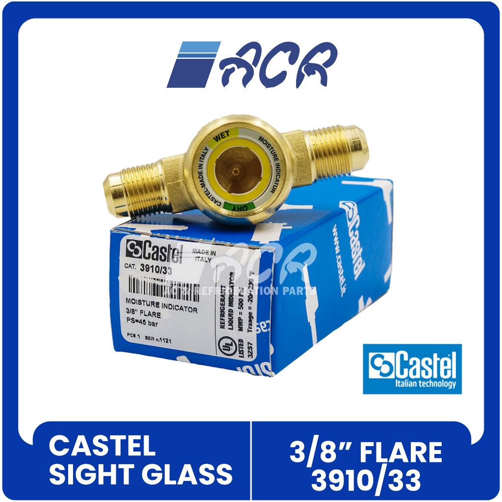Sight Glass 3/8" SAE 3910/33- Sight Glass Merk Castel Italy