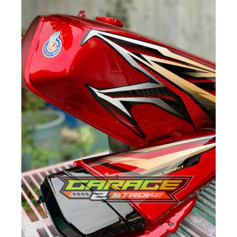 Tangki Tangki Bensin Set Yamaha RX King Dragon Merah Maroon