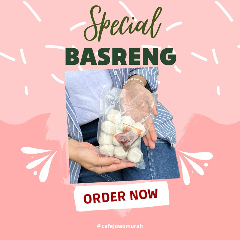 Paket hemat isi basreng (baso goreng) mentah, cibay frozen, cireng frozen, termasuk bumbu chili oil/