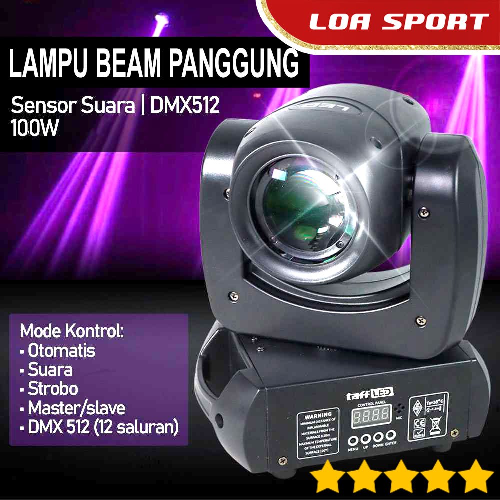 Lampu Beam Panggung Moving Beam Light 8 Warna DMX512 100W Sensor Suara