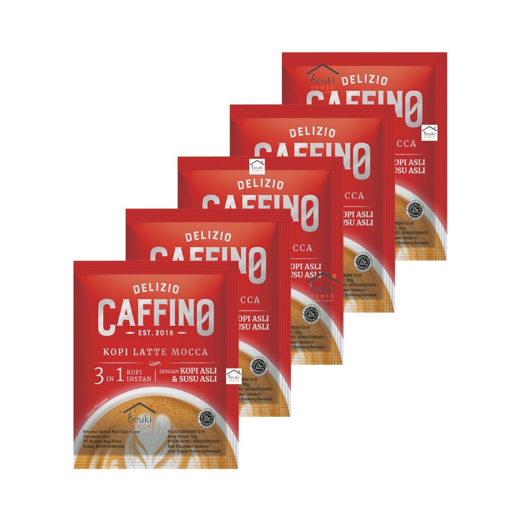 

Grosir Addict Delizio Caffino Kopi Latte Mocca Kopi Bubuk Caffino Mocca Latte (5 bungkus x 20 gram)