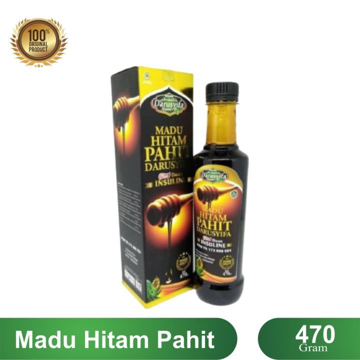 

Madu Hitam Pahit Insulin plus Propolis Madu Pahit Diabetes insuline Darusyifa isi 470 gr