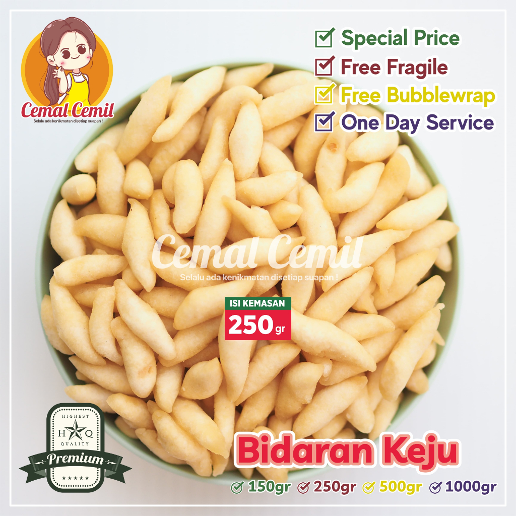 

Cemal Cemil : Paling Laris : Bidaran Keju 250gr-Snack/Cemilan/Camilan