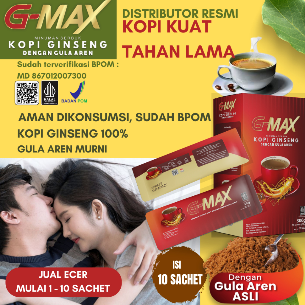 

Kopi Stamina Pria Dewasa Tahan Lama Original BPOM - G-MAX Coffee Pembesar Pennis AlatPital Pria Kopi Stamina Pria Dewasa BPOM Kopi