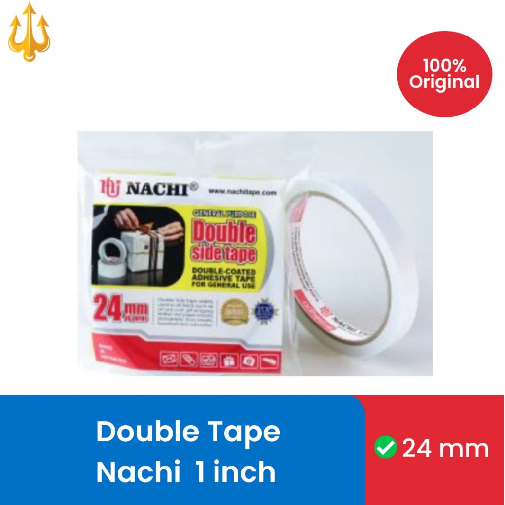 

Isolasi Nachi Double Tape 1 inch | Isolasi Nachi Double Tape 1/2 inch | Isolasi Bolak Balik Nachi 12 mm | 24 mm