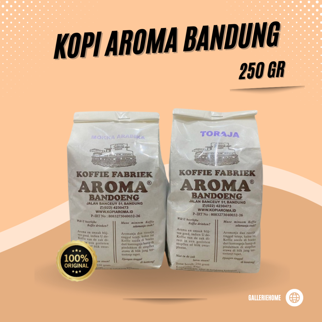 

KOPI ARABICA / ROBUSTA 250 gr - AROMA BANDUNG Fresh Asli Bubuk Giling Halus