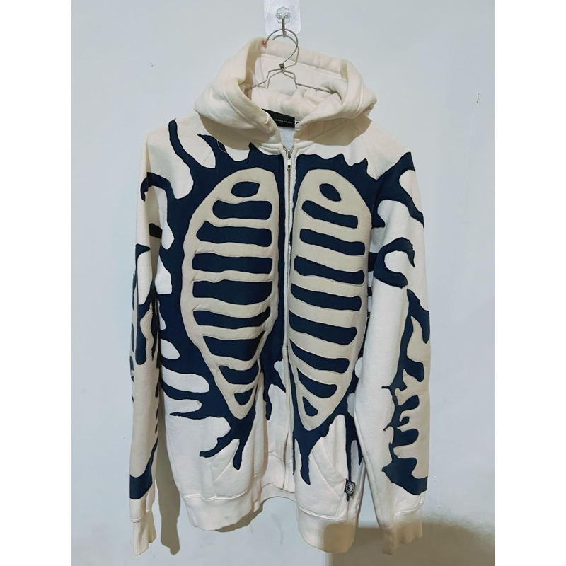 hoodie zip reworked skeletop n flame