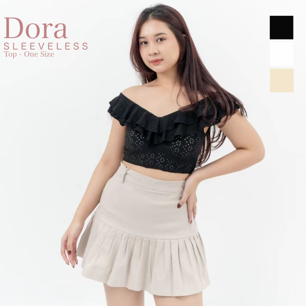 [GURLBUCKET] Dora Top / Atasan / Blouse Cotton Bordir "Pakaian Wanita"