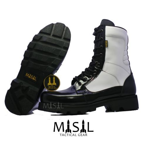 MISIL Sepatu pdl provos kelinci tni polri brimob kulit asli kilap/pdl provos F.K Sepatu tni/Sepatu p