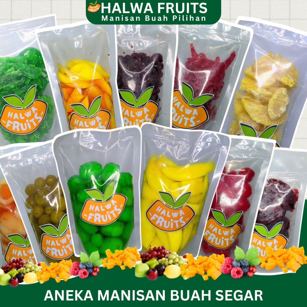 

Aneka Manisan Buah Segar Kemasan 250 & 350g