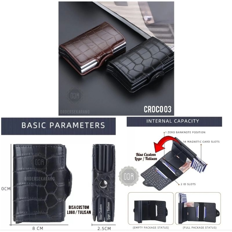 Card Holder Dompet Kartu CROCO custom logo tulisan brand hampers souvenir suvenir nikah pernikahan k