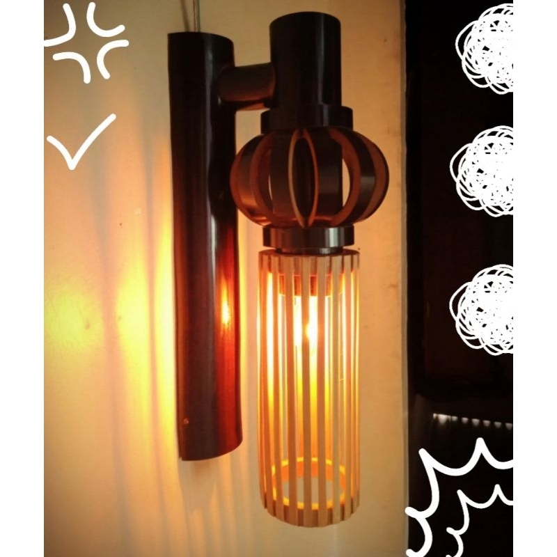 lampu bambu gajebo lampu dinding produk kreatif hiasan lampu dinding dari bambu hiasan dinding, lamp
