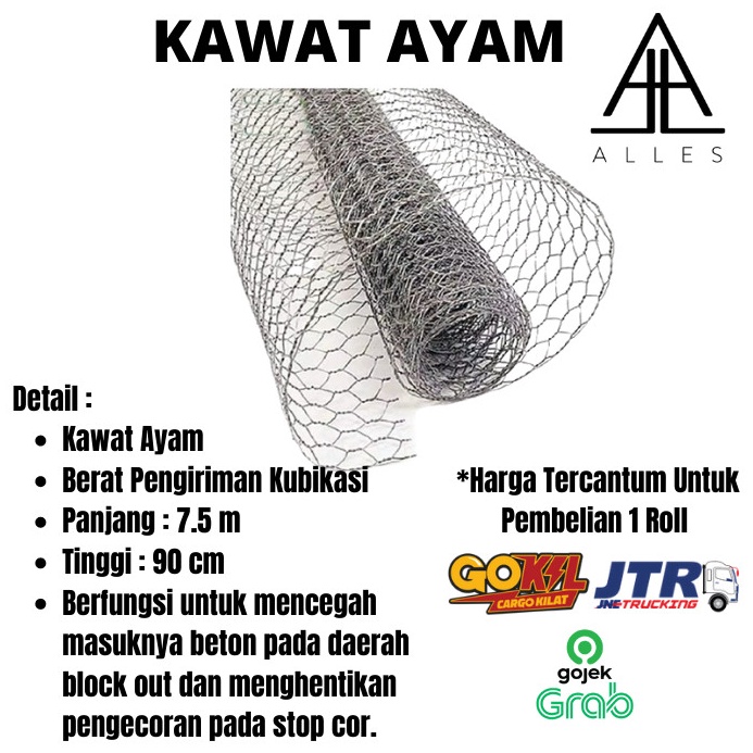Ready Stok Kawat Ayam Galvanized  Chicken Wire Mesh 12