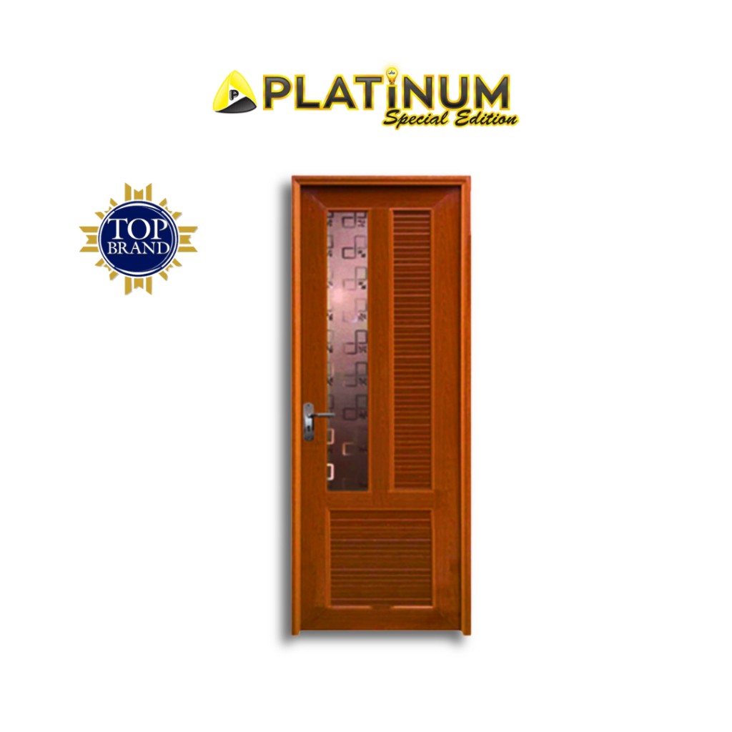 Pintu PVC Kamar mandi/Kmr tidur/Ruang Tamu uk. 70 x 200 Platinum Special Edition M1 Kaca Motif