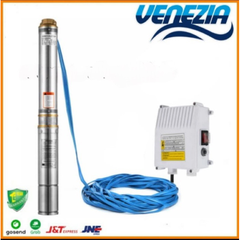 Mesin Pompa Air Satelit VENEZIA 3SQV3-21+Kabel 50M Pompa Satelit 3 IN