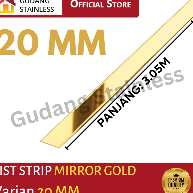 Hot Selling  List Plat Strip Mirror Gold Stainless 2MM